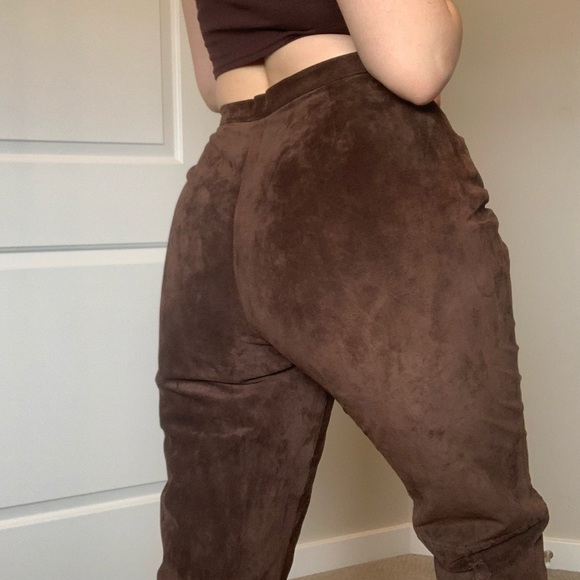 Vintage Genuine Suede Stitch Detail Pants - Picture 4 of 15